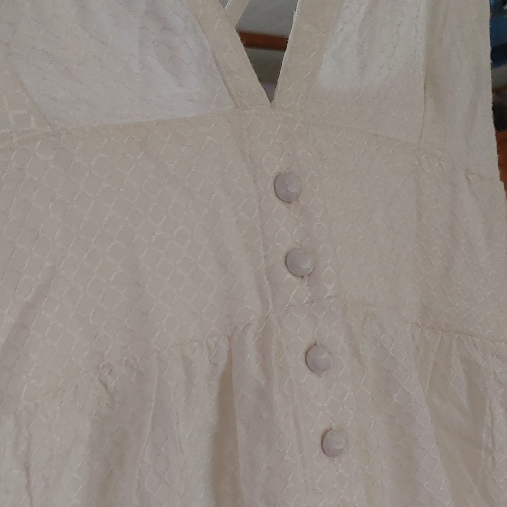 Roxy Cream Button-Front Slip Dress - Picture 5 of 10